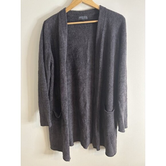 Barefoot Dreams Medium CozyChic Lite Essential Long Cardigan Shawl Collar Gray - Picture 1 of 9